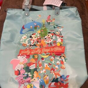 NWT Disney’s Holiday Characters Tote Bag - Light Blue